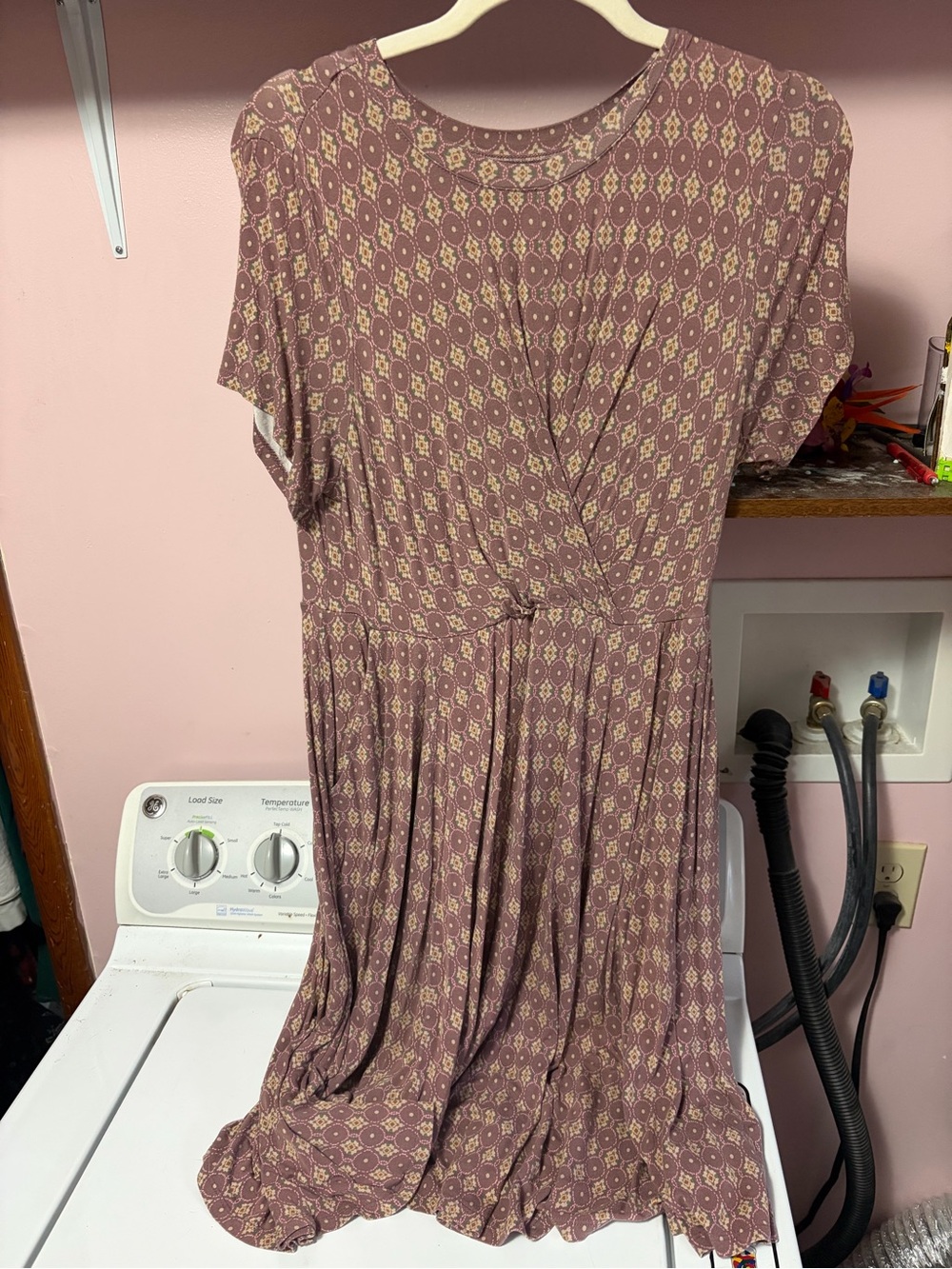 torrid Mauve Printed Knot-Front Mini Dress